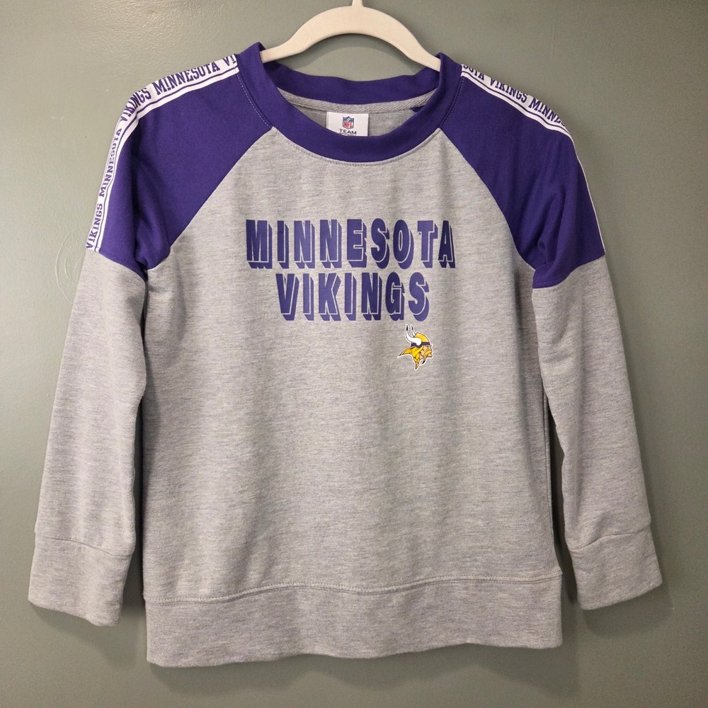 Team Apparel Minnesota Vikings Sweatshirt Girls Size L 10/12 Football Sporty